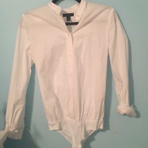 white J.Crew button down bodysuit